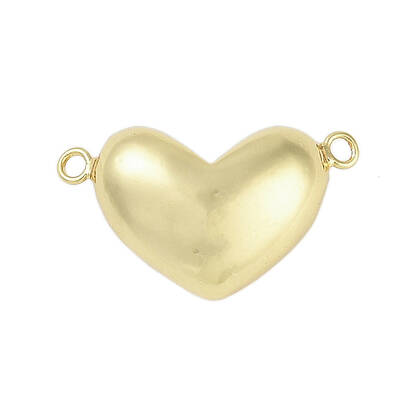 Rack Plating Brass Love Heart Connector Charms
