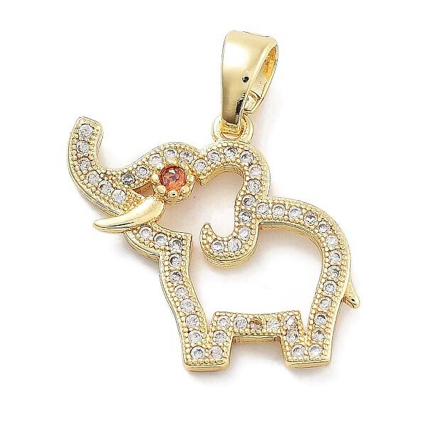 Rack Plating Brass Micro Pave Cubic Zirconia Pendants