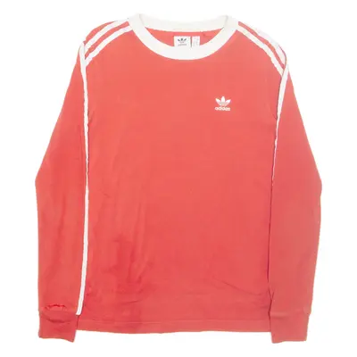 ADIDAS Womens T-Shirt Red Long Sleeve UK 8
