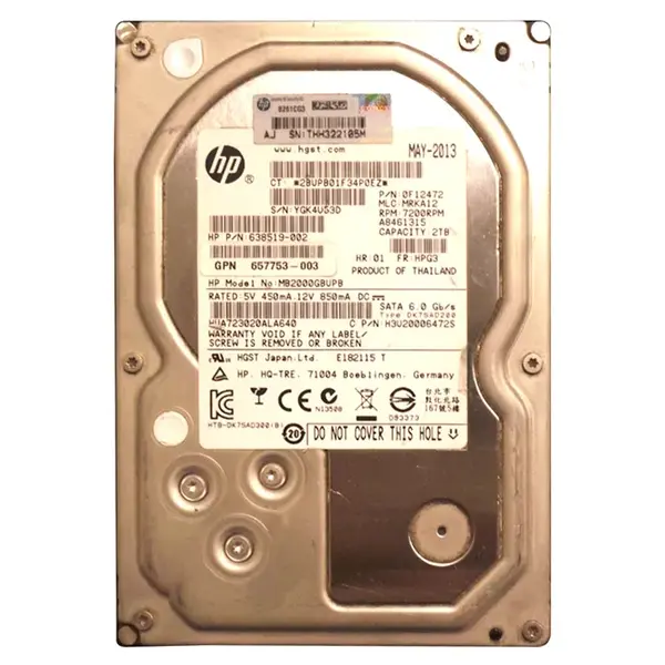 MB2000GBUPB HP 2TB 6Gb/s SAS 7200 3.5-Inch Hard Drive
