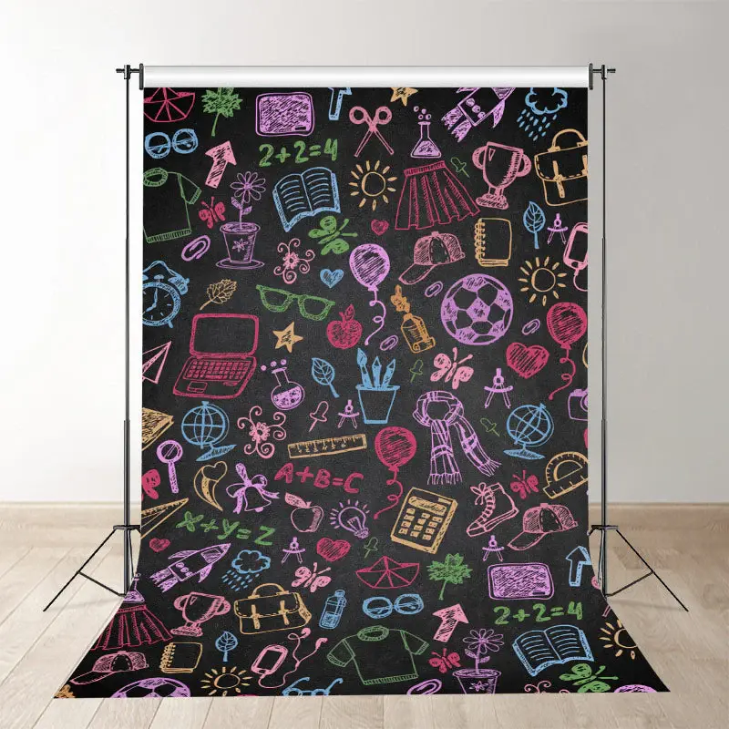 Blackoard Colorful Graffiti Back To School Backdrop - Aperturee