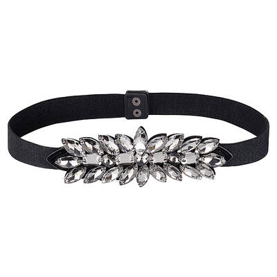 1Pc Black PU Elastic Chain Belt