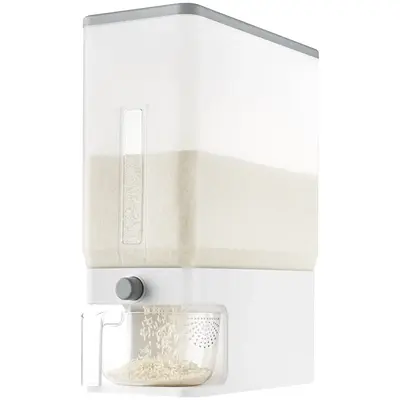 Lifewit Rice Container 25.4 Lbs, Airtight Dispenser with Visible Barrel, Moisture Proof Storage for Grains, Flour, Soybean, D...