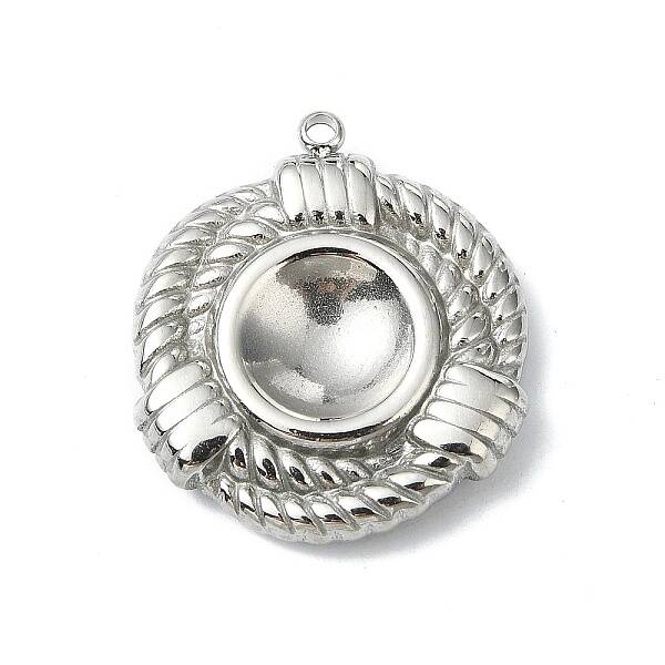 304 Stainless Steel Pendant Cabochon Settings