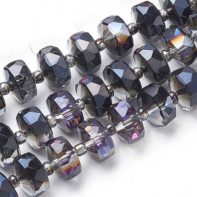 Electroplat Glass Beads Strands