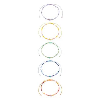 Mixed Natural Gemstone & Glass Seed Beaded Bracelets