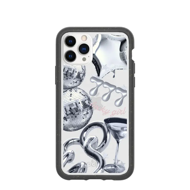 Clear Cosmic Luck iPhone 11 Pro Case With Black Ridge