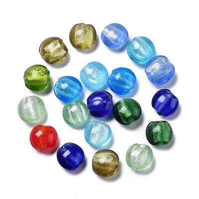 Handmade Silver Foil Glass Beads