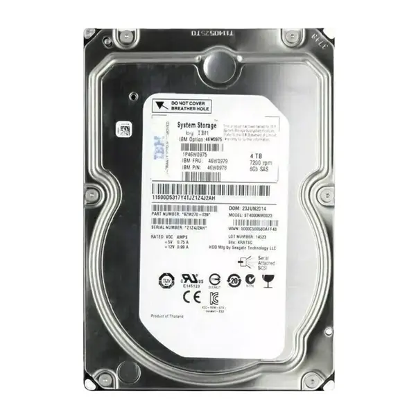 46W0975 IBM 4TB 6Gb/s SAS 7200 3.5-Inch Hard Drive