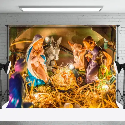 Nativity Baby Jesus Photoshoot Christmas Backdrop - Aperturee