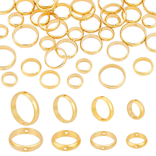 40Pcs 4 Style Brass Bead Frame