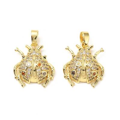 Brass Micro Pave Cubic Zirconia Pendants