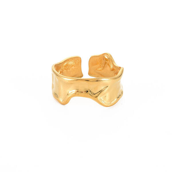 Ion Plating(IP) 304 Stainless Steel Twist Open Cuff Ring for Women