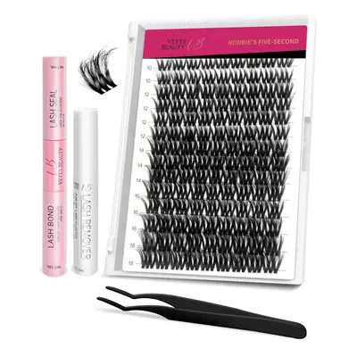 VEYESBEAUTY VB-Muse 3D Volume Cluster Lashes Individual Lash Extensions Layered Fluffy Eyelashes Wispy Faux Mink Lash Newbie'...