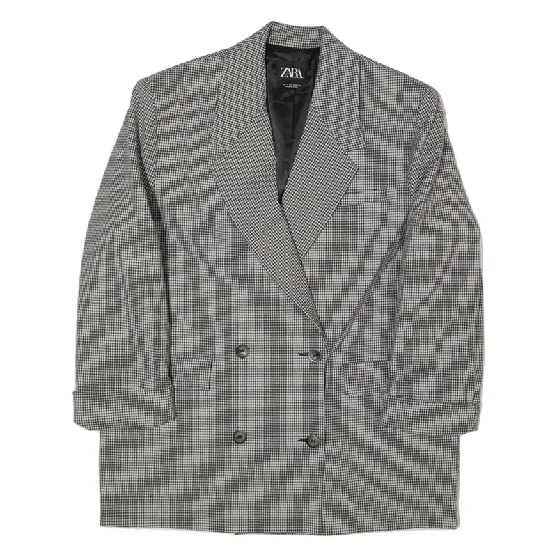 ZARA Blazer Jacket Black Check Womens M