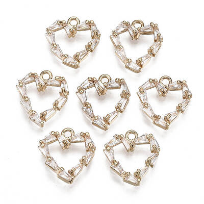 Brass Micro Pave Cubic Zirconia Charms