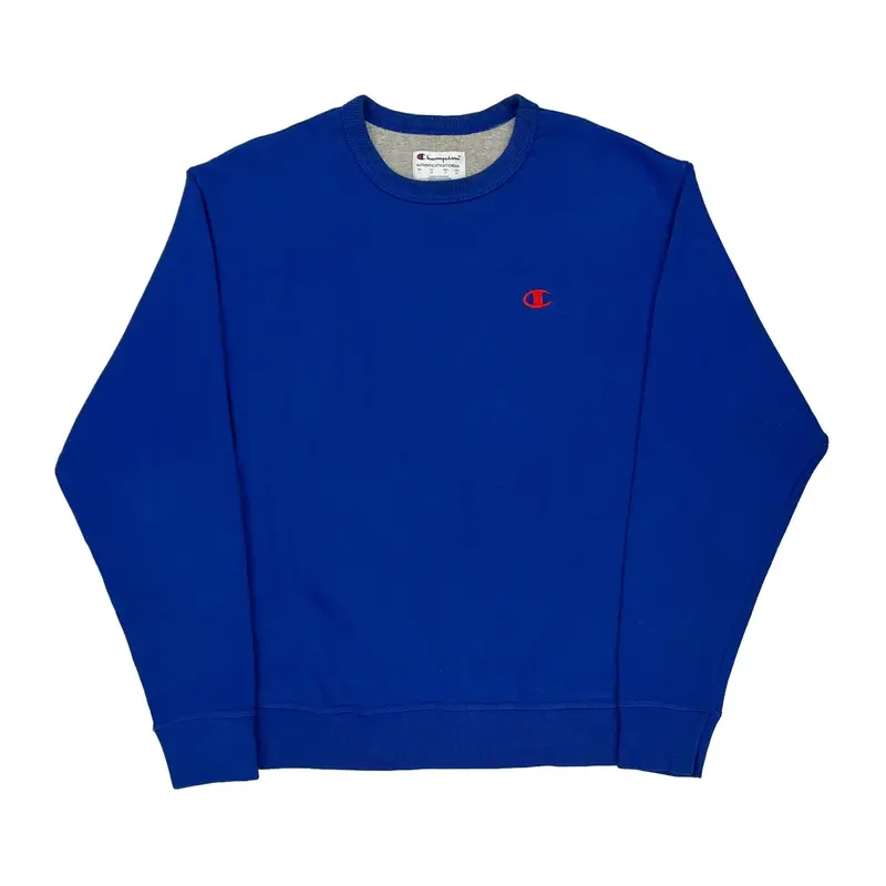 Champion Sweatshirt - Large Blue Cotton Blend