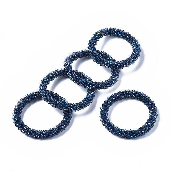 Faceted Transparent Glass Beads Stretch Bracelets