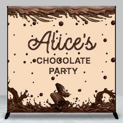 Custom Coffee Color Melting Chocolate Party Backdrop - Aperturee