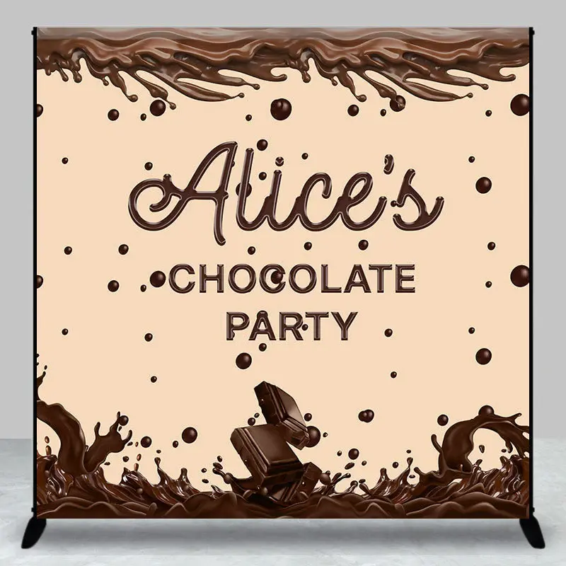 Custom Coffee Color Melting Chocolate Party Backdrop - Aperturee