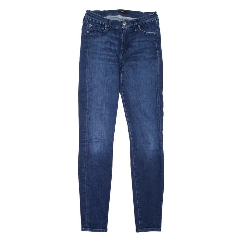 7 FOR ALL MANKIND Womens Jeans Blue Slim Skinny Stone Wash W27 L31