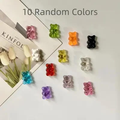 Random Color Cute Bear Decor Refrigerator Magnet, 10pcs/set Kawaii Whiteboard Magnets, Magnet Stickers for Refrigerator White...