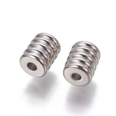 Tarnish Resistant 201 Stainless Steel Grooved Beads
