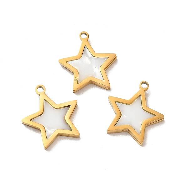 Ion Plating(IP) 304 Stainless Steel Star Charms