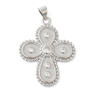 Rack Plating Brass Micro Pave Cubic Zirconia Pendants