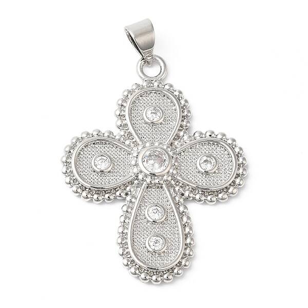 Rack Plating Brass Micro Pave Cubic Zirconia Pendants