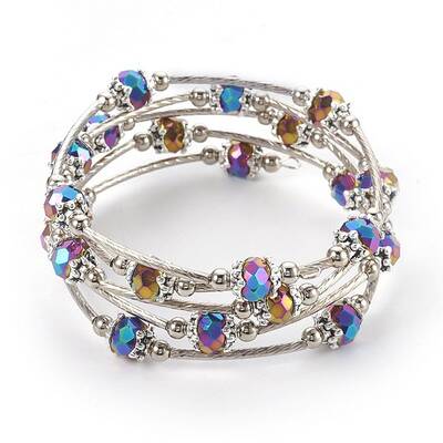 Electroplate Glass Wrap Bracelets