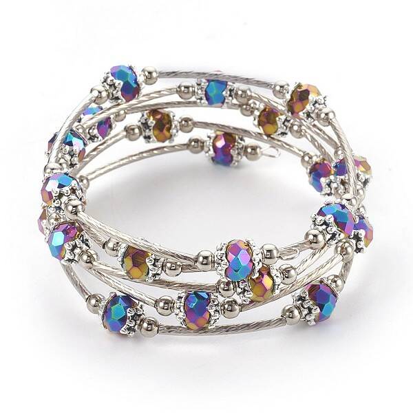 Electroplate Glass Wrap Bracelets