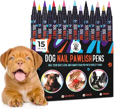 Dog Nail Polish Pens Quick Dry - Pet Nail Polish for Dogs or Cats, Easy Application, Fast Dry - Great Girl Dog Accessories, P...