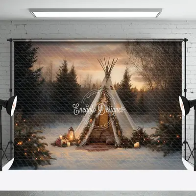 Camping In The Forest At Dusk Photography Backdrop - Aperturee