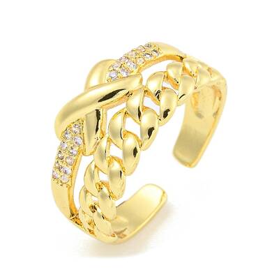 Clear Cubic Zirconia Open Cuff Ring