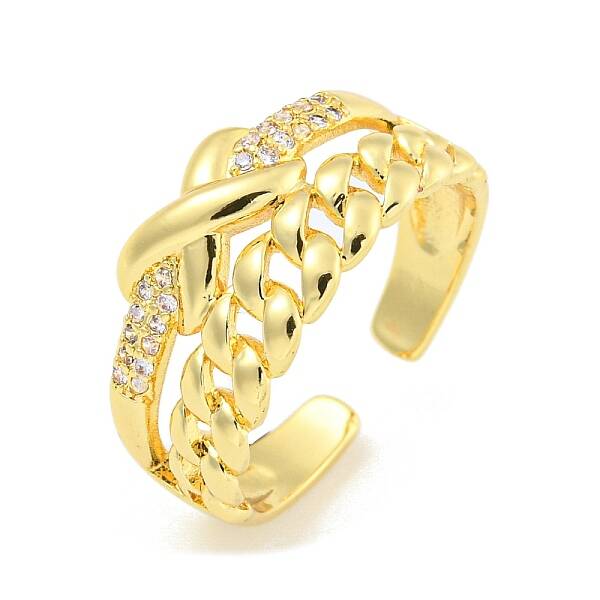 Clear Cubic Zirconia Open Cuff Ring