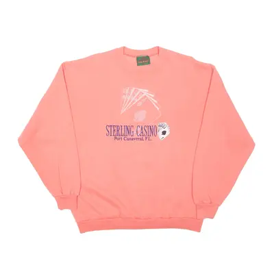 GR8 RAGZ Sterling Casino Florida Mens Sweatshirt Pink USA XL