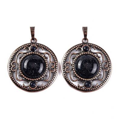 Synthetic Blue Goldstone Pendants