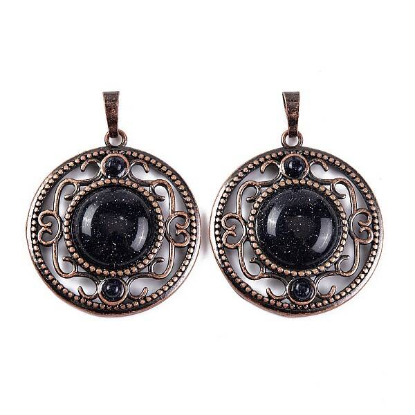 Synthetic Blue Goldstone Pendants