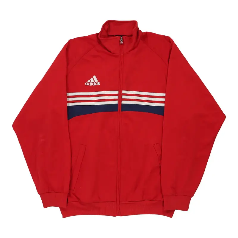 Adidas Track Jacket - Large Red Polyester