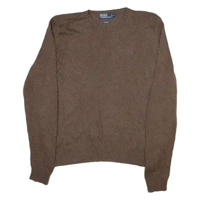 POLO RALPH LAUREN Mens Jumper Brown Tight Knit XL