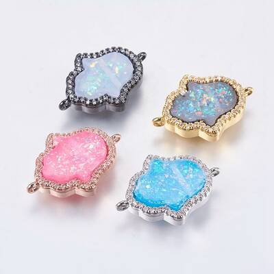 Brass Micro Pave Cubic Zirconia Links connectors