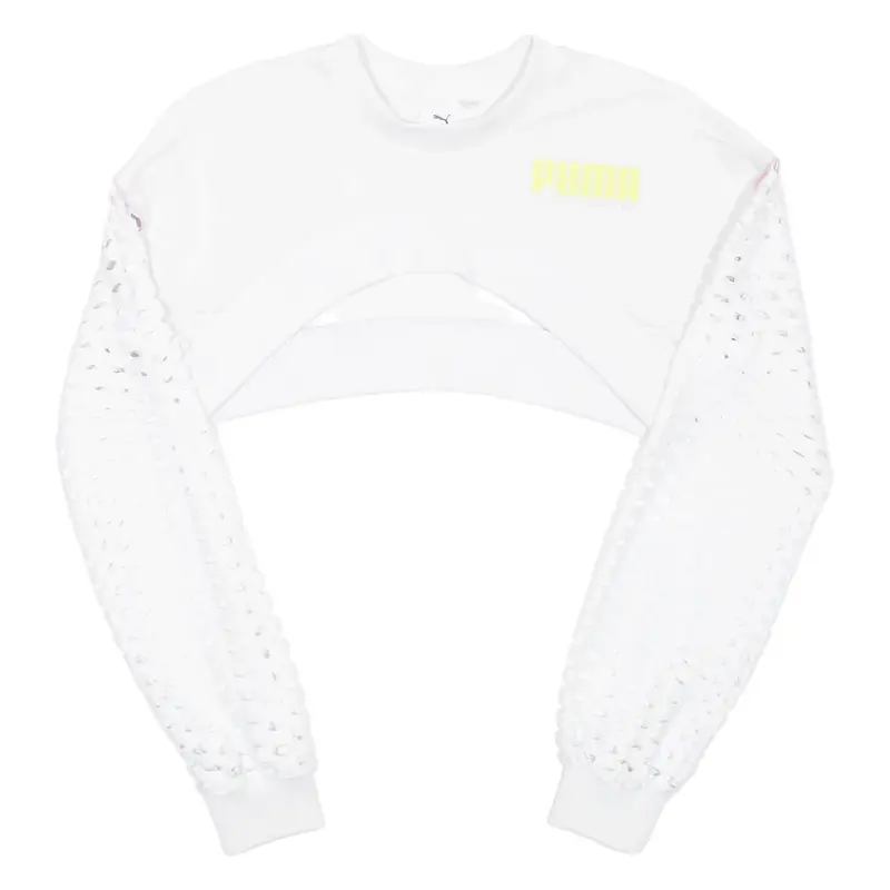 PUMA Sophia Webster Cropped Womens Sweatshirt White Crew Neck S