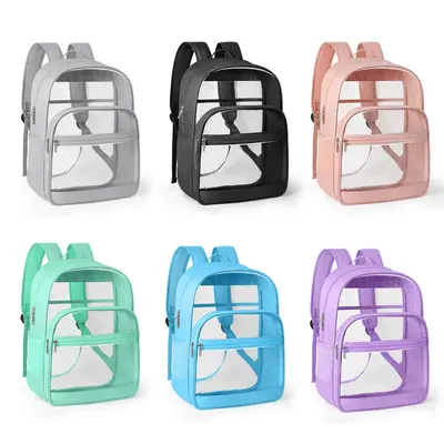 Clear Backpack with Adjustable Shoulder Strap, Heavy Duty Clear Transparent, Back to School Children's gift, Casual for Colle...