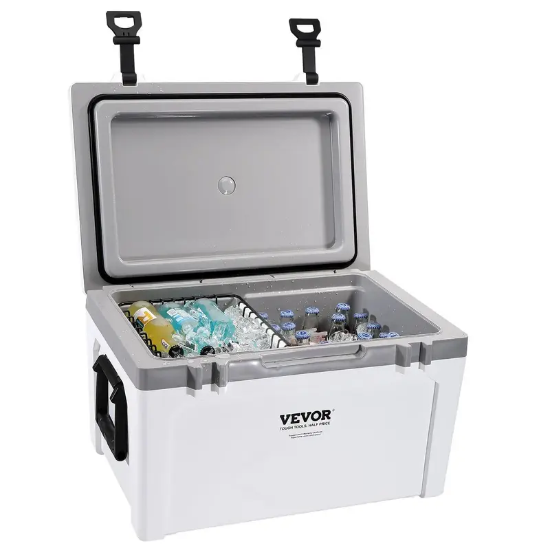 VEVOR Insulated Portable Cooler, Various specifications, Ice Retention Hard Cooler with Heavy Duty Handle, Ice Chest Lunch Bo...