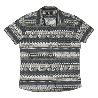 Mens Shirt Black Crazy Pattern M