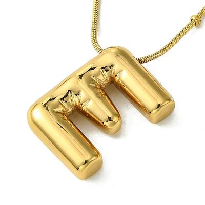Ion Plating(IP) Initial Letter 304 Stainless Steel Pendant Necklaces