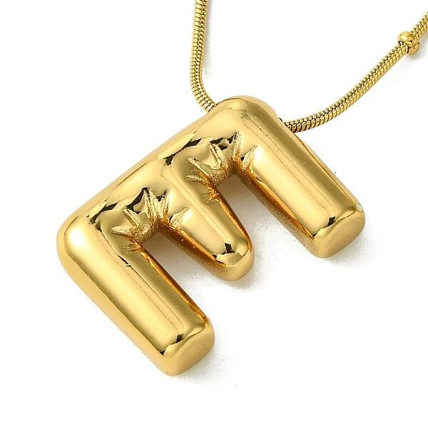 Ion Plating(IP) Initial Letter 304 Stainless Steel Pendant Necklaces
