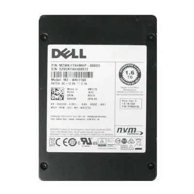 Dell VH2V8 | 1.6TB Multi-Level Cell PCI Express NVMe 3.0 2.5-Inch Solid State Drive