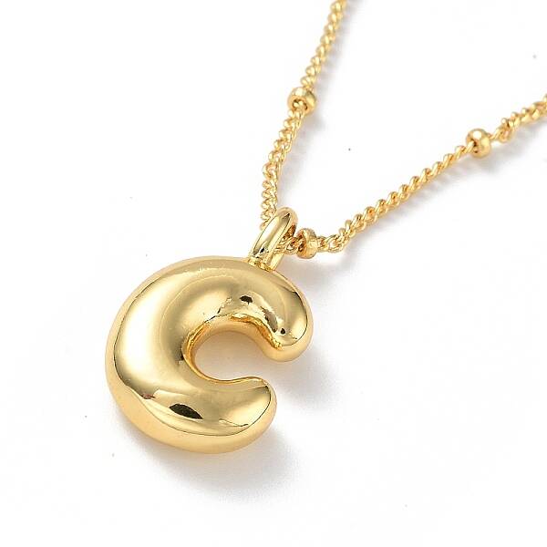 Initial Letter Brass Pendant Necklaces